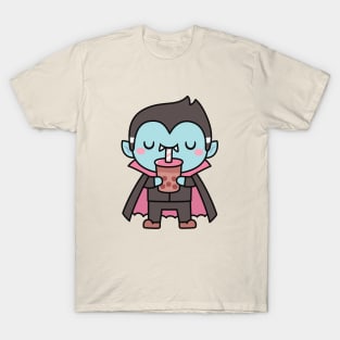 Cute Little Vampire Sucking Bubble Tea T-Shirt